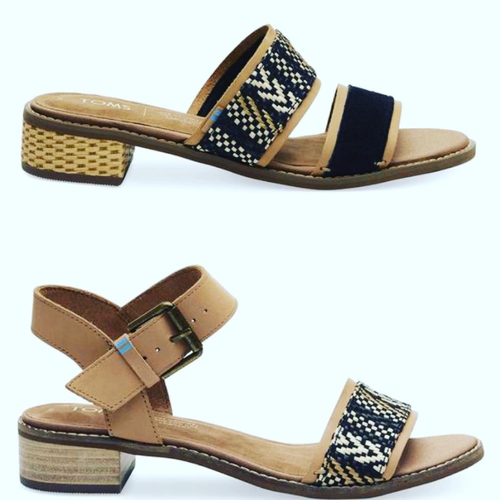 TOMS Leather Woven Women's Camilia Sandal